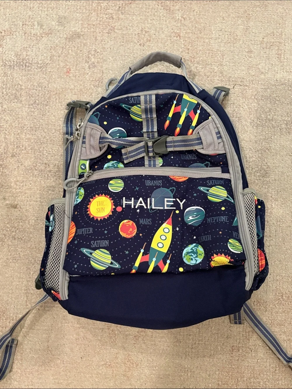 Pottery Barn Navy Solar System Glow-In-The-Dark Mackenzie Backpack LARGE